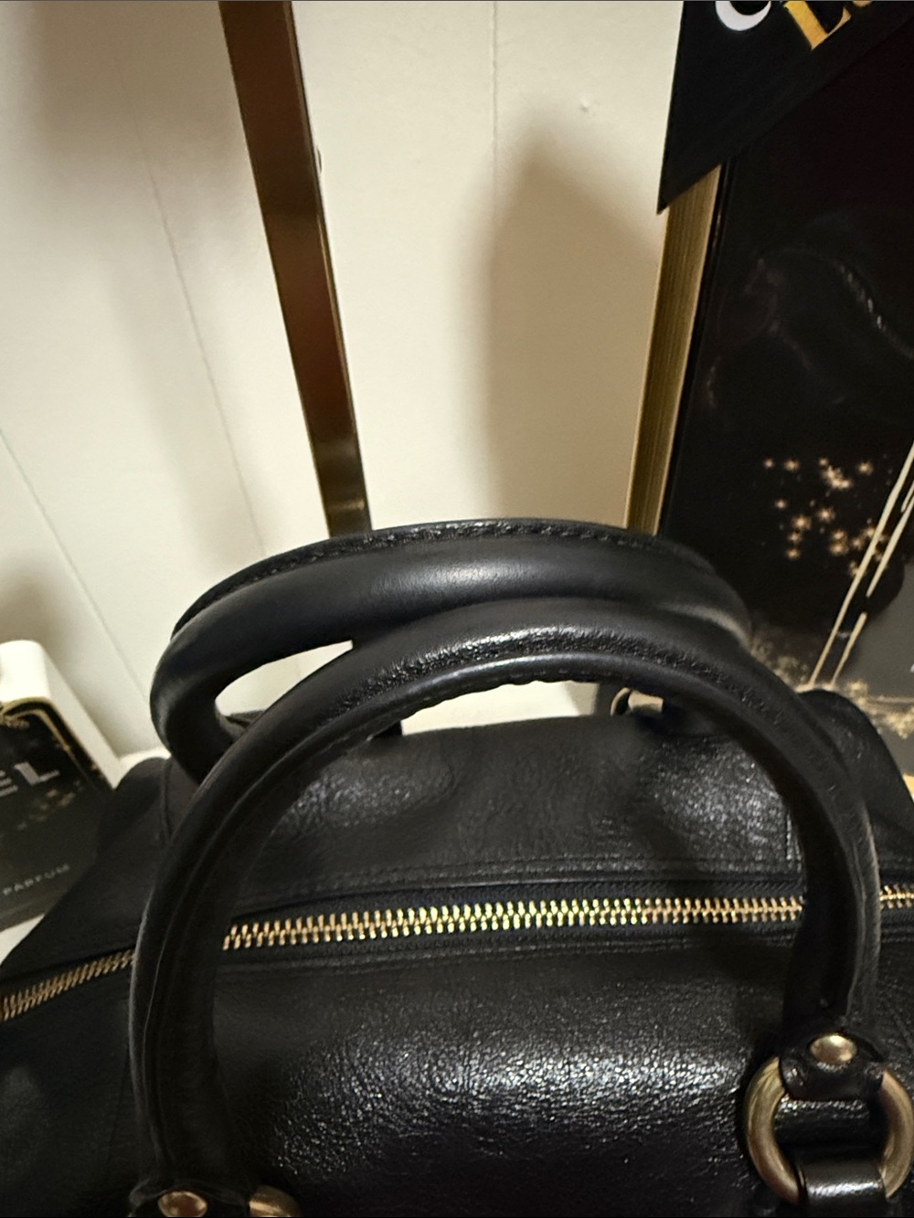 Coach Madison Sabrina Black Leather Satchel with Gold Hardware - Picture 5 of 15